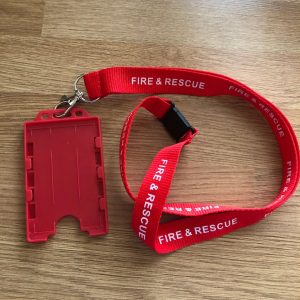 Fire & Rescue printed lanyard & cardholder
