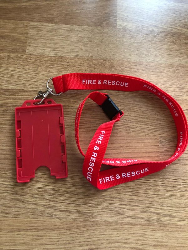 Fire & Rescue printed lanyard & cardholder