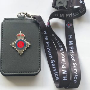 Home 12 HM Prison Service single cardholder & printed lanyard