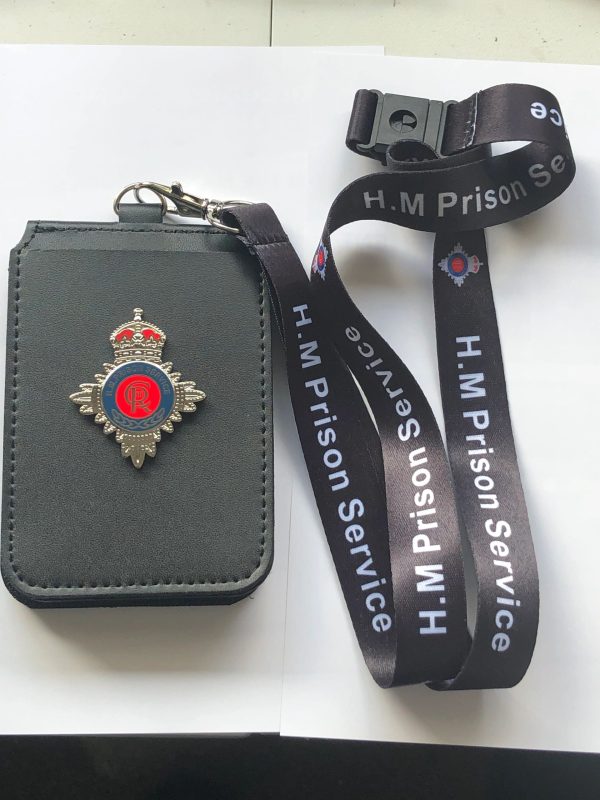 HM Prison Service single cardholder & printed lanyard