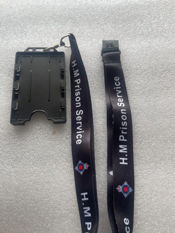 HM Prison service printed lanyard & cardholder